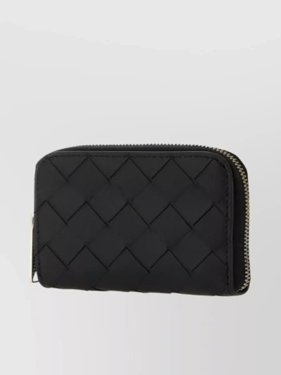 Bottega Veneta Textured Finish Quilted Leather Wallet In Black