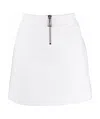 Bottega Veneta Contrast Stitching Mini Skirt In White