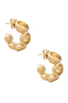 Bottega Veneta Textured Hoop In Yellow Gold