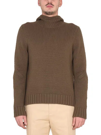 Bottega Veneta Textured Hooded T-shirt For Men In Brown