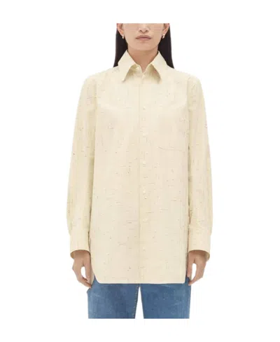Bottega Veneta Long Sleeved Buttoned Shirt In Yellow