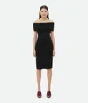 Bottega Veneta Textured Nylon Off-the-shoulder Dress In Black