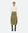 Bottega Veneta Bottega  Veneta Textured Viscose Stripe Balloon Skirt In Green