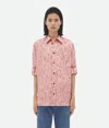 Bottega Veneta Textured Viscose Stripe Shirt In Multicolor