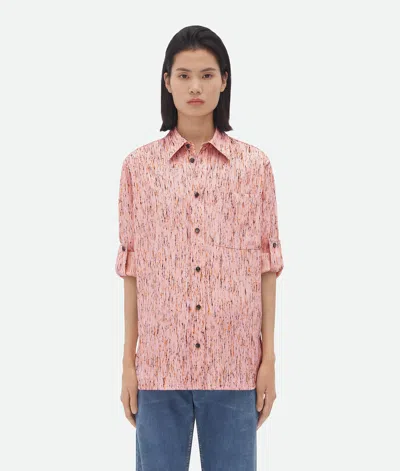 Bottega Veneta Textured Viscose Stripe Shirt In Multicolor