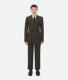 Bottega Veneta Textured Wool Speckled Fitted Jacket In Brown