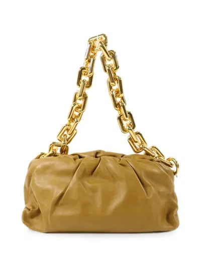 Pre-owned Bottega Veneta The Chain Pouch Calfskin Shoulder Bag In Brown