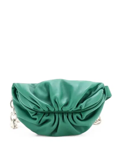 Pre-owned Bottega Veneta The Chain Pouch Leather Belt Bag In Green
