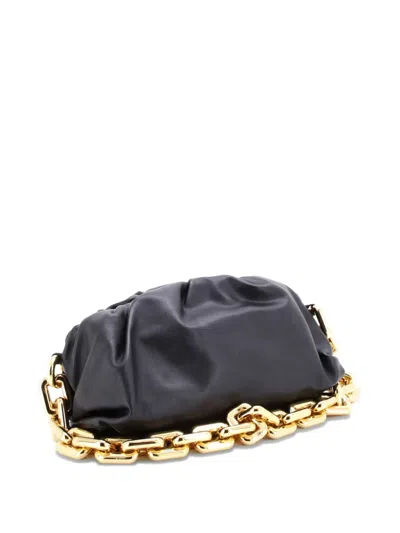 Pre-owned Bottega Veneta The Chain Pouch Leather Shoulder Bag In Black