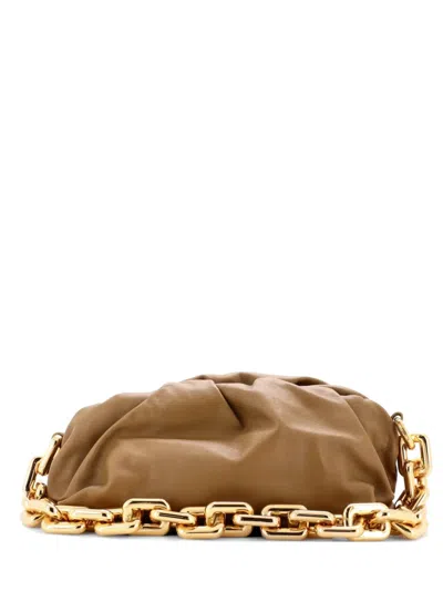 Pre-owned Bottega Veneta The Chain Pouch Leather Shoulder Bag In Brown