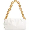 Bottega Veneta The Chain Pouch Leather Shoulder Bag In Chalk/gold