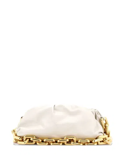 Pre-owned Bottega Veneta The Chain Pouch Leather Shoulder Bag In Neutral