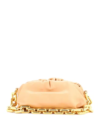 Pre-owned Bottega Veneta The Chain Pouch Leather Shoulder Bag In Neutral