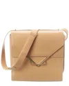 Bottega Veneta The Clip Leather Shoulder Bag In Beige