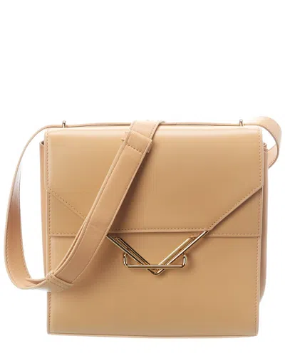 Bottega Veneta The Clip Leather Shoulder Bag In Beige