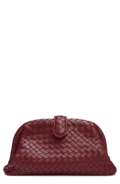 Bottega Veneta The Lauren 1980 Intrecciato Leather Clutch In Red