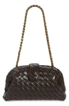 Bottega Veneta Lauren 1980 Teen Leather Clutch In Fondant/ M Brass