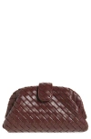 Bottega Veneta The Lauren 1980 Intrecciato Leather Clutch In Madder Brown