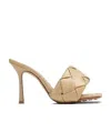 Bottega Veneta Woman Sandals Beige Size 8 Soft Leather In Nude