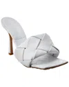 Bottega Veneta The Lido Intrecciato Leather Sandal In White