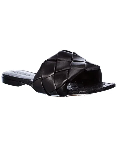 Bottega Veneta The Lido Intrecciato Leather Sandal In Black