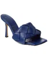 Bottega Veneta The Lido Intrecciato Leather Sandal In Blue