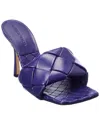 Bottega Veneta The Lido Intrecciato Leather Sandal In Purple
