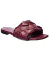 Bottega Veneta The Lido Intrecciato Leather Sandal In Red