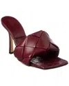 Bottega Veneta The Lido Intrecciato Leather Sandal In Red