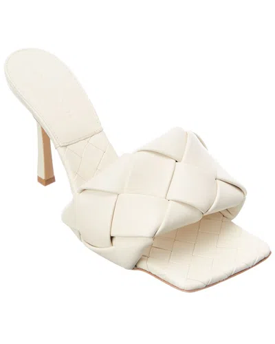 Bottega Veneta The Lido Intrecciato Leather Sandal In White