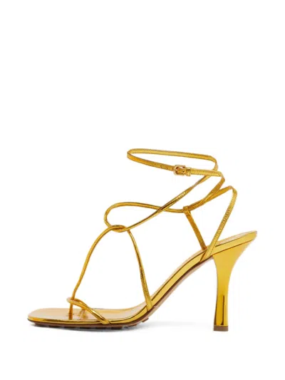 Pre-owned Bottega Veneta The Line Ankle Strap Sandals In Gold