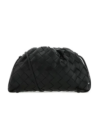 Bottega Veneta The Mini Pouch Intrecciato Bag In Black