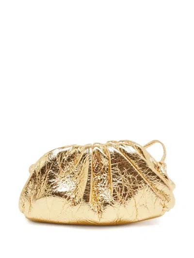 Pre-owned Bottega Veneta The Mini Pouch Leather Coin Purse In Gold