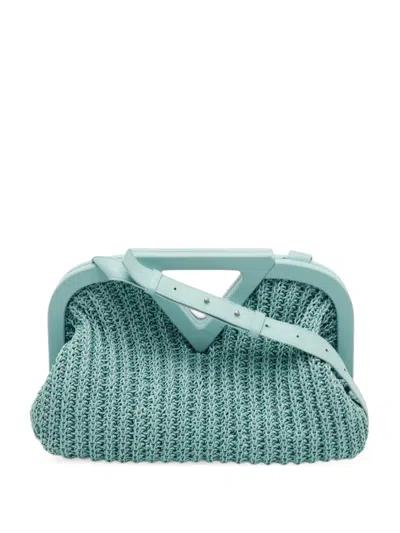 Pre-owned Bottega Veneta The Point Braided Tote Bag In Green