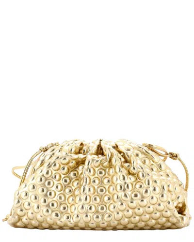 Bottega Veneta The Pouch Bubble Wrap Textured Leather Mini (authentic Pre-  Loved) In Blue