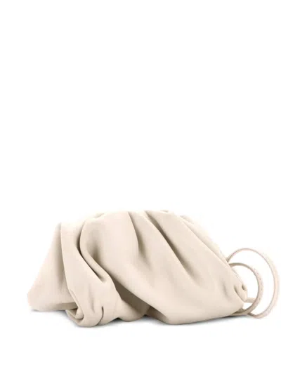 Pre-owned Bottega Veneta The Pouch Coin Purse Leather Clutch Bag In Neutral