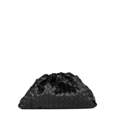 Bottega Veneta The Pouch Intrecciato Black Clutch, Clutch, Leather