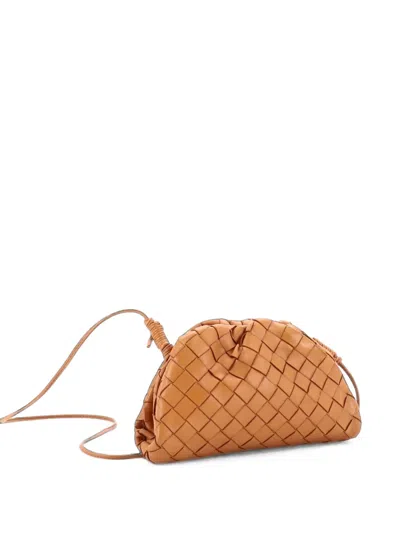 Pre-owned Bottega Veneta The Pouch Intrecciato Nappa Mini Crossbody Bag In Brown