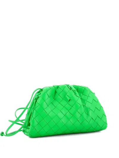 Pre-owned Bottega Veneta The Pouch Intrecciato Nappa Mini Crossbody Bag In Green