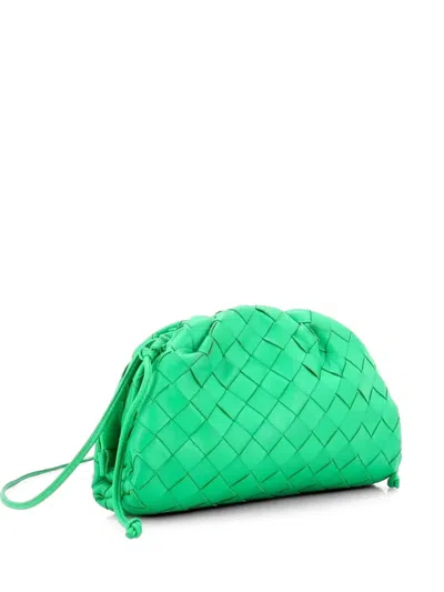 Pre-owned Bottega Veneta The Pouch Intrecciato Nappa Mini Crossbody Bag In Green