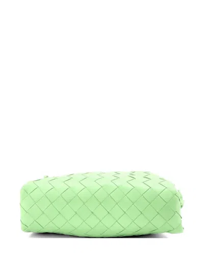 Pre-owned Bottega Veneta The Pouch Intrecciato Nappa Mini Crossbody Bag In Green