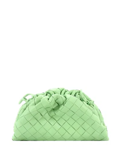 Pre-owned Bottega Veneta The Pouch Intrecciato Nappa Mini Crossbody Bag In Green