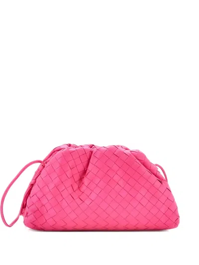 Pre-owned Bottega Veneta The Pouch Intrecciato Nappa Mini Crossbody Bag In Pink