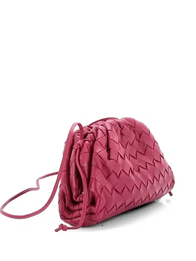 Pre-owned Bottega Veneta The Pouch Intrecciato Nappa Mini Crossbody Bag In Pink