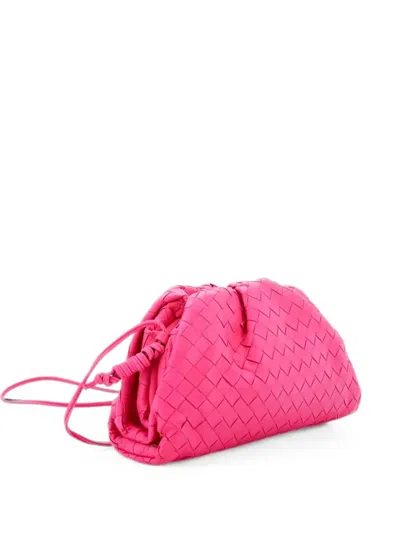 Pre-owned Bottega Veneta The Pouch Intrecciato Nappa Mini Crossbody Bag In Pink