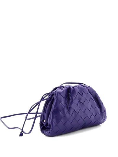 Pre-owned Bottega Veneta The Pouch Intrecciato Nappa Mini Crossbody Bag In Purple
