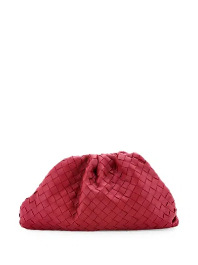 Pre-owned Bottega Veneta The Pouch Intrecciato Nappa Teen Crossbody Bag In Pink