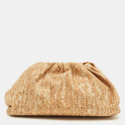 Pre-owned Bottega Veneta The Pouch Large Brown Cork Clutch
