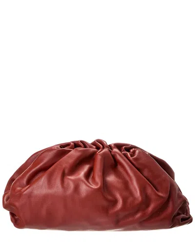 Pre-owned Bottega Veneta The Pouch Leather Clutch (authentic Pre-loved) In Red