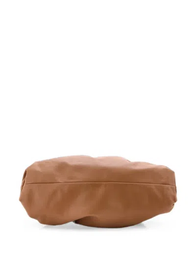 Pre-owned Bottega Veneta The Pouch Leather Clutch Bag In 褐色